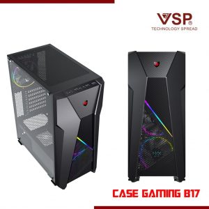 Case VSP B17 -Có LED RGB- Kính Cường Lực Trong Suốt