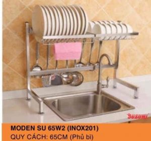 KỆ CHÉN INOX CAO CẤP SUZUMI - MODEL SU 65W2 ( INOX201 ) : 65CM