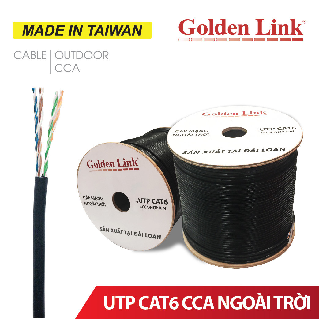 CÁP MẠNG GOLDEN LINK CAT.6 UTP CCA NGOÀI TRỜI ( 305 MÉT )